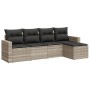 Set de sofás jardín y cojines 5 pzas ratán sintético gris claro by , Garden sets - Ref: Foro24-3218882, Price: 306,18 €, Disc...