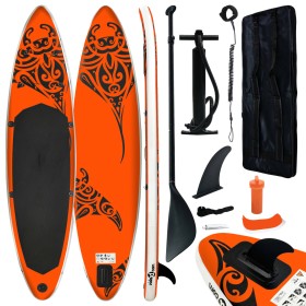 Juego de tabla de paddle surf hinchable naranja 366x76x15 cm