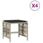 Taburetes jardín y cojines 4 uds ratán PE gris claro 41x41x36cm by , Outdoor ottomans - Ref: Foro24-365060, Price: 101,79 €, ...