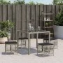 Gartenhocker und Kissen 4 Stück aus hellem grauem PE-Rattan 41x41x36cm. von , Hocker für den Außenbereich - Ref: Foro24-36506...