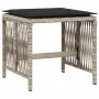 Gartenhocker und Kissen 4 Stück aus hellem grauem PE-Rattan 41x41x36cm. von , Hocker für den Außenbereich - Ref: Foro24-36506...