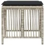 Gartenhocker und Kissen 4 Stück aus hellem grauem PE-Rattan 41x41x36cm. von , Hocker für den Außenbereich - Ref: Foro24-36506...
