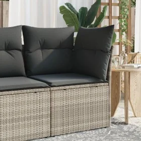 Garten-Ecksofa mit hellgrauen Kissen aus synthetischem Rattan von , Outdoor-Sofas - Ref: Foro24-366191, Preis: 94,11 €, Rabat...