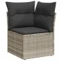 Sofá esquinero de jardín con cojines ratán sintético gris claro by , Outdoor sofas - Ref: Foro24-366191, Price: 94,11 €, Disc...