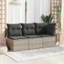 Sofá esquinero de jardín con cojines ratán sintético gris claro by , Outdoor sofas - Ref: Foro24-366191, Price: 94,11 €, Disc...