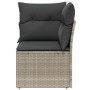 Garten-Ecksofa mit hellgrauen Kissen aus synthetischem Rattan von , Outdoor-Sofas - Ref: Foro24-366191, Preis: 89,15 €, Rabat...