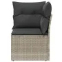 Sofá esquinero de jardín con cojines ratán sintético gris claro by , Outdoor sofas - Ref: Foro24-366191, Price: 94,11 €, Disc...