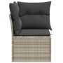 Garten-Ecksofa mit hellgrauen Kissen aus synthetischem Rattan von , Outdoor-Sofas - Ref: Foro24-366191, Preis: 89,15 €, Rabat...