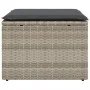 Gartenhocker mit hellem grauen Kissen aus synthetischem Rattan 55x55x37cm. von , Hocker für den Außenbereich - Ref: Foro24-36...