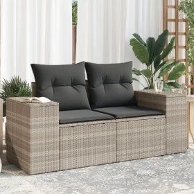 Sofá de jardín con cojines 2 plazas ratán sintético gris claro by , Outdoor sofas - Ref: Foro24-366198, Price: 188,54 €, Disc...