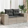 Sofá de jardín con cojines 2 plazas ratán sintético gris claro by , Outdoor sofas - Ref: Foro24-366198, Price: 188,54 €, Disc...