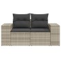 Gartensofa mit Kissen, 2-Sitzer, helles graues Kunststoffrattan von , Outdoor-Sofas - Ref: Foro24-366198, Preis: 177,46 €, Ra...