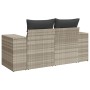 Gartensofa mit Kissen, 2-Sitzer, helles graues Kunststoffrattan von , Outdoor-Sofas - Ref: Foro24-366198, Preis: 177,46 €, Ra...