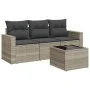 Set de sofás de jardín 4 pzas y cojines ratán sintético gris by , Garden sets - Ref: Foro24-3218662, Price: 266,07 €, Discoun...