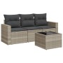 Set de sofás de jardín 4 pzas y cojines ratán sintético gris by , Garden sets - Ref: Foro24-3218662, Price: 256,24 €, Discoun...