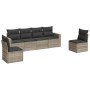 Set de sofás de jardín 6 pzas y cojines ratán sintético gris by , Garden sets - Ref: Foro24-3218802, Price: 394,41 €, Discoun...