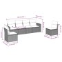 Gartensofagarnitur 6-teilig mit grauen Polstern aus synthetischem Rattan von , Gartensets - Ref: Foro24-3218802, Preis: 394,4...