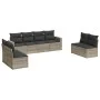 Gartensofa-Set, 8-teilig, mit grauen Kissen aus synthetischem Rattan. von , Gartensets - Ref: Foro24-3218842, Preis: 514,36 €...