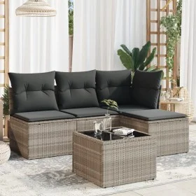 Set de sofás jardín y cojines 5 pzas ratán sintético gris claro by , Garden sets - Ref: Foro24-3217512, Price: 307,55 €, Disc...