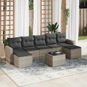 Set de sofás de jardín 8 pzas y cojines ratán sintético gris by , Garden sets - Ref: Foro24-3219342, Price: 475,08 €, Discoun...