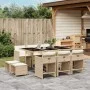 Set comedor de jardín 11 pzas con cojines ratán sintético beige by , Garden sets - Ref: Foro24-3211150, Price: 545,77 €, Disc...