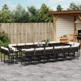 Set de muebles jardín 17 pzas con cojines ratán sintético negro by , Garden sets - Ref: Foro24-3211602, Price: 1,00 €, Discou...