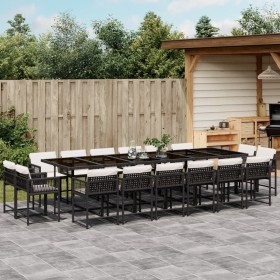 Set de muebles jardín 17 pzas con cojines ratán sintético negro by , Garden sets - Ref: Foro24-3211602, Price: 945,98 €, Disc...