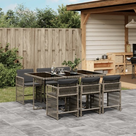 Set comedor jardín 7 pzas y cojines ratán sintético gris by , Garden sets - Ref: Foro24-3211628, Price: 399,35 €, Discount: %