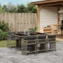 Set comedor jardín 7 pzas y cojines ratán sintético gris by , Garden sets - Ref: Foro24-3211628, Price: 399,35 €, Discount: %