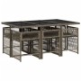 Set comedor jardín 7 pzas y cojines ratán sintético gris by , Garden sets - Ref: Foro24-3211628, Price: 399,35 €, Discount: %