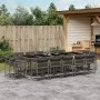 Set comedor de jardín con cojines 15 pzas ratán sintético gris de , Conjuntos de jardín - Ref: Foro24-3211592, Precio: 969,59...