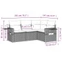 Set de sofás de jardín 4 pzas y cojines ratán sintético gris by , Garden sets - Ref: Foro24-3252449, Price: 313,80 €, Discoun...