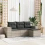 Set de sofás de jardín 4 pzas y cojines ratán sintético gris by , Garden sets - Ref: Foro24-3254809, Price: 297,37 €, Discoun...
