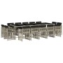 Set comedor jardín y cojines 15 pzas ratán sintético gris claro by , Garden sets - Ref: Foro24-3211055, Price: 879,46 €, Disc...