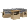Gartensofa-Set mit 6-teiligen Kissen aus synthetischem Rattan in Beige. von , Gartensets - Ref: Foro24-3271745, Preis: 428,21...