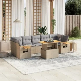Juego de sofás de jardín con cojines beige 8 pzas ratán PE by , Garden sets - Ref: Foro24-3271668, Price: 562,78 €, Discount: %