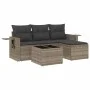 Set de sofás de jardín 4 pzas y cojines ratán sintético gris by , Garden sets - Ref: Foro24-3252409, Price: 279,95 €, Discoun...