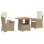 Set comedor de jardín 3 pzas con cojines ratán sintético beige by , Garden sets - Ref: Foro24-3277469, Price: 412,43 €, Disco...