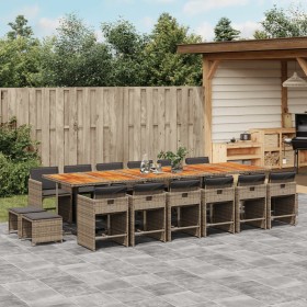 Garten-Essgruppe 17-teilig mit grauen Polstern aus synthetischem Rattan von , Gartensets - Ref: Foro24-3211190, Preis: 997,56...