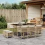 Set comedor de jardín 11 pzas con cojines ratán sintético beige by , Garden sets - Ref: Foro24-3211510, Price: 520,57 €, Disc...