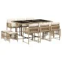 Garten-Essgruppe 11-teilig mit Kissen aus synthetischem Rattan in Beige. von , Gartensets - Ref: Foro24-3211510, Preis: 530,1...