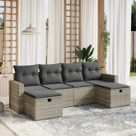 Set de sofás de jardín 6 pzas y cojines ratán sintético gris by , Garden sets - Ref: Foro24-3263548, Price: 374,00 €, Discoun...
