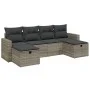 Set de sofás de jardín 6 pzas y cojines ratán sintético gris by , Garden sets - Ref: Foro24-3263548, Price: 374,00 €, Discoun...