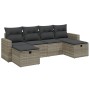 Set de sofás de jardín 6 pzas y cojines ratán sintético gris by , Garden sets - Ref: Foro24-3263548, Price: 359,19 €, Discoun...