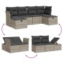 Set de sofás de jardín 6 pzas y cojines ratán sintético gris by , Garden sets - Ref: Foro24-3263548, Price: 359,19 €, Discoun...