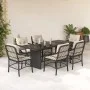 Set de comedor de jardín 7 pzas y cojines ratán sintético negro de , Conjuntos de jardín - Ref: Foro24-3212054, Precio: 753,9...