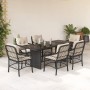 Set de comedor de jardín 7 pzas y cojines ratán sintético negro by , Garden sets - Ref: Foro24-3212054, Price: 654,62 €, Disc...