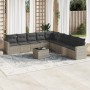Set sofás jardín 10 pzas con cojines ratán sintético gris claro by , Garden sets - Ref: Foro24-3219092, Price: 631,83 €, Disc...