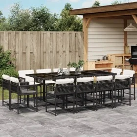 Set comedor de jardín con cojines 13 pzas ratán sintético negro von , Gartensets - Ref: Foro24-3211578, Preis: 826,10 €, Raba...