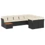 Set de sofás de jardín 10 pzas cojines ratán sintético negro by , Garden sets - Ref: Foro24-3256154, Price: 578,46 €, Discoun...